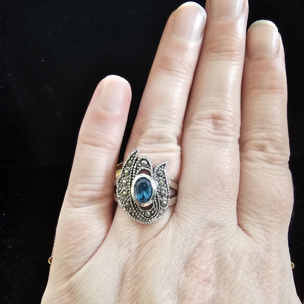 Vintage 14k White Gold Electroplated Ring Size 8 New Old Stock - Picture 3 of 6